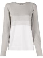 D.exterior Two-tone Sweater - Grey