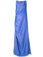 Wynn Hamlyn Lucia Gathered Waist Dress - Blue