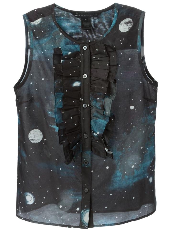 Marc By Marc Jacobs Stargazer Ruffled Bib Sleeveless Shirt