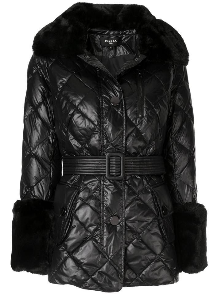 Paule Ka Faux Fur Trimmed Jacket - Black