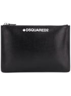 Dsquared2 Logo Embossed Clutch Bag - Black