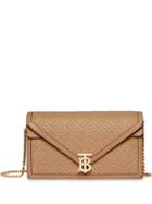 Burberry Small Quilted Monogram Tb Envelope Clutch - Neutrals