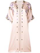 Temperley London Open Front Embroidered Jacket - Pink & Purple