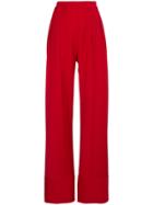 Michael Lo Sordo High Waist Wide Leg Trousers - Red
