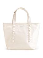 Muveil Embellished Tote Bag, Women's, White, Cotton