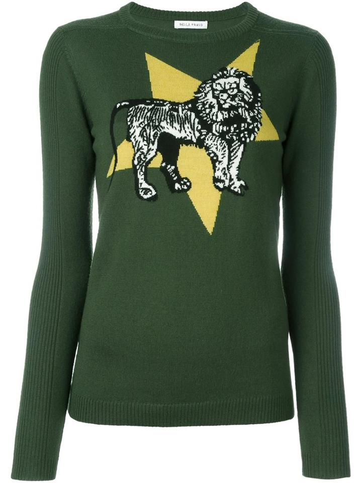 Bella Freud 'lion Star' Jumper, Women's, Size: Small, Green, Wool