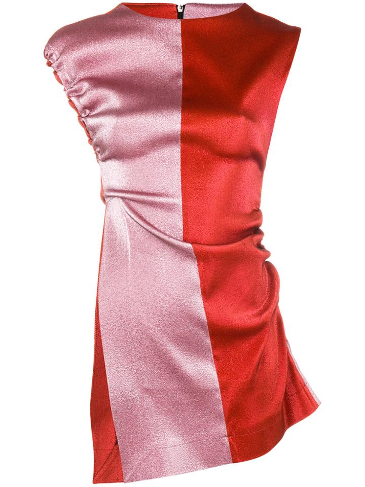 Paula Knorr Two Tone Ruched Detail Blouse - Red