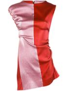 Paula Knorr Two Tone Ruched Detail Blouse - Red