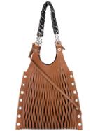 Sonia Rykiel - Laser Cut Crossbody Bag - Women - Cotton/calf Leather/brass/zamac - One Size, Brown, Cotton/calf Leather/brass/zamac