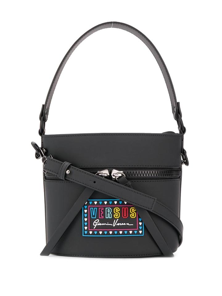 Versus Embroidered Bucket Bag - Black
