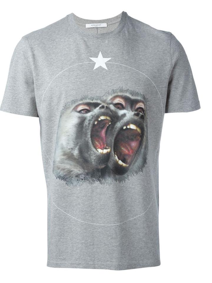Givenchy Baboon Print T-shirt, Men's, Size: Xs, Grey, Cotton
