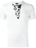 Giorgio Armani Logo Print T-shirt, Men's, Size: 50, White, Spandex/elastane/viscose