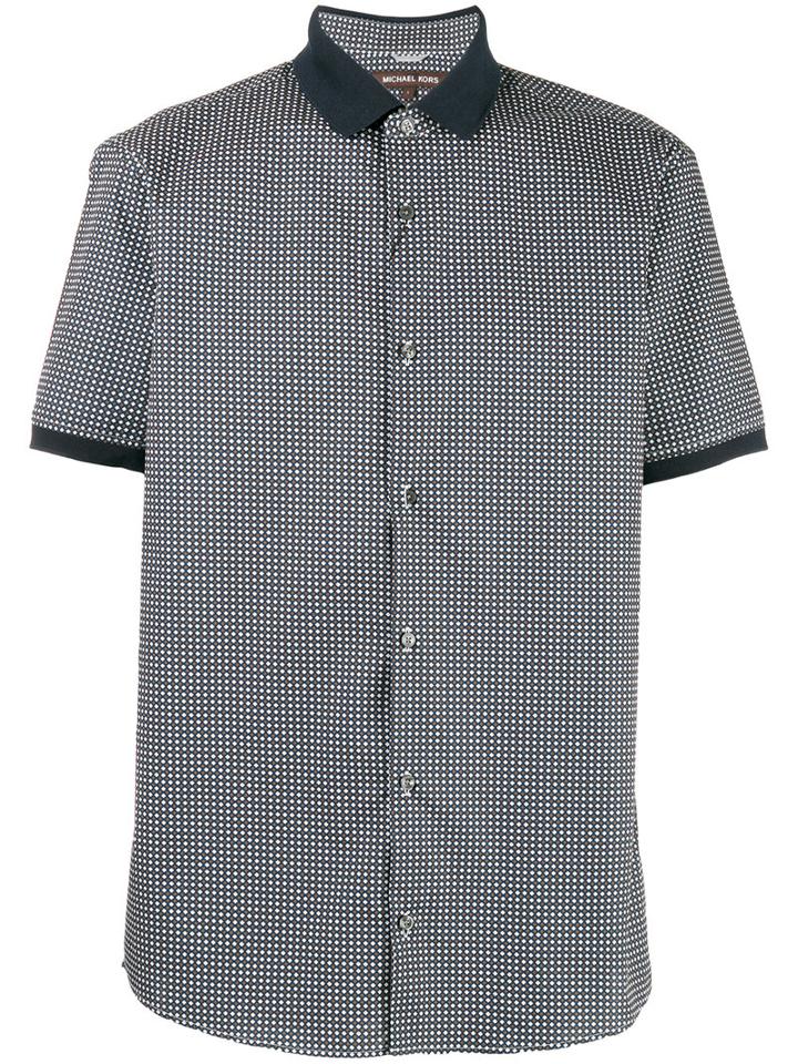 Michael Michael Kors Printed Shortsleeved Shirt, Men's, Size: Small, Blue, Cotton
