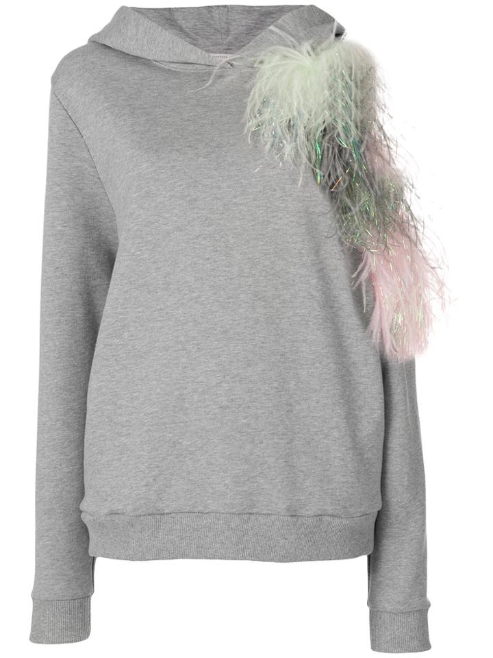 Christopher Kane Pom Pom Cut-out Hoodie - Grey