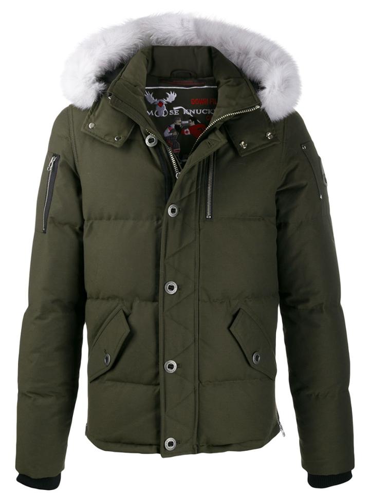 Moose Knuckles 3q Padded Parka Coat - Green