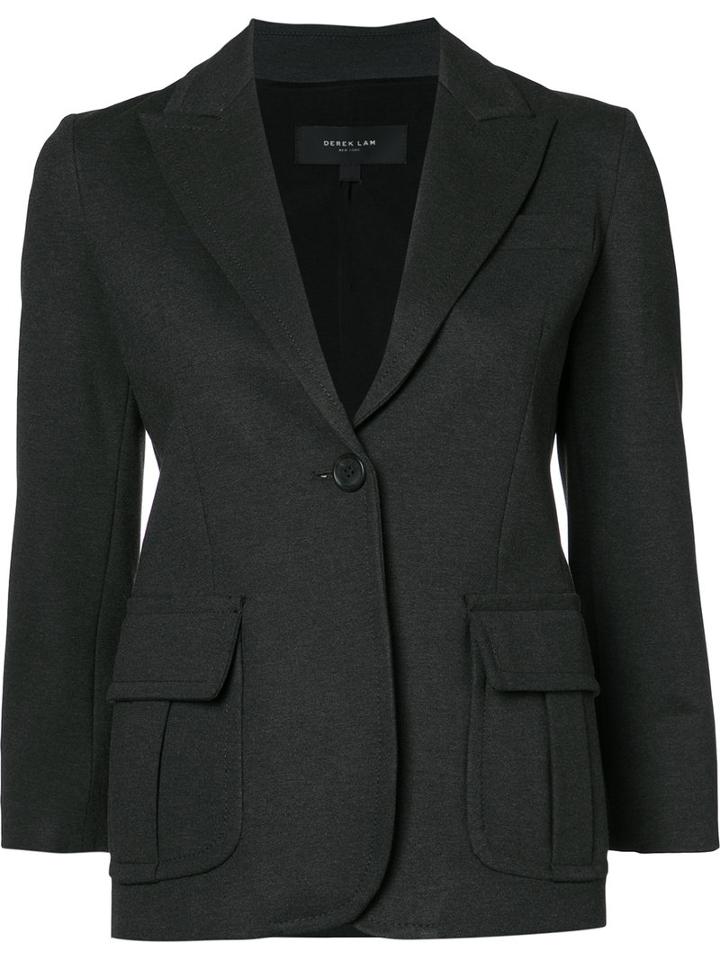 Derek Lam One Button Blazer, Women's, Size: 48, Brown, Elastodiene/polyamide/viscose