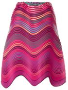 Issey Miyake Wave Pleat Striped Skirt