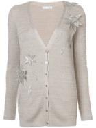 Oscar De La Renta Flower Embellished Cardigan - Yellow