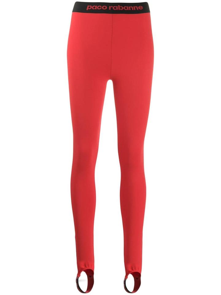 Paco Rabanne Logo Leggings - Red