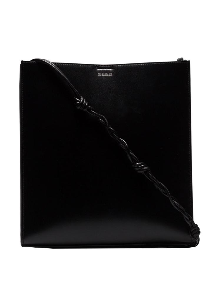Jil Sander Black Tangle Medium Leather Bag