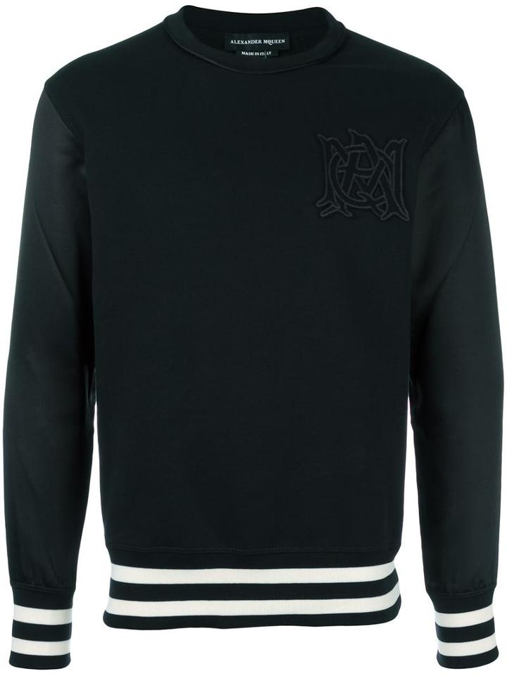 Alexander Mcqueen Logo Appliqué Sweatshirt, Men's, Size: Large, Black, Cotton