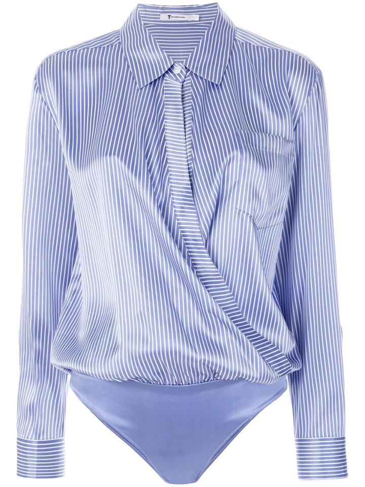 T By Alexander Wang Shirt-style Bodysuit - Blue