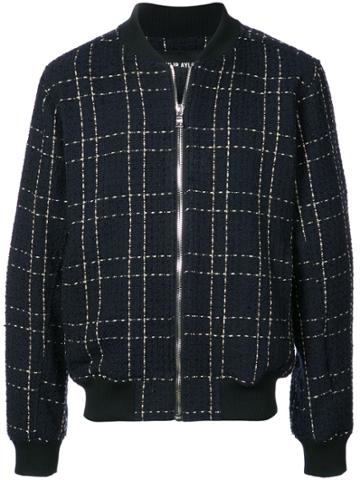 Philip Ayler Tweed Bomber Jacket - Blue