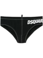 Dsquared2 Side Logo Swim Briefs, Men's, Size: 50, Black, Polyamide/spandex/elastane
