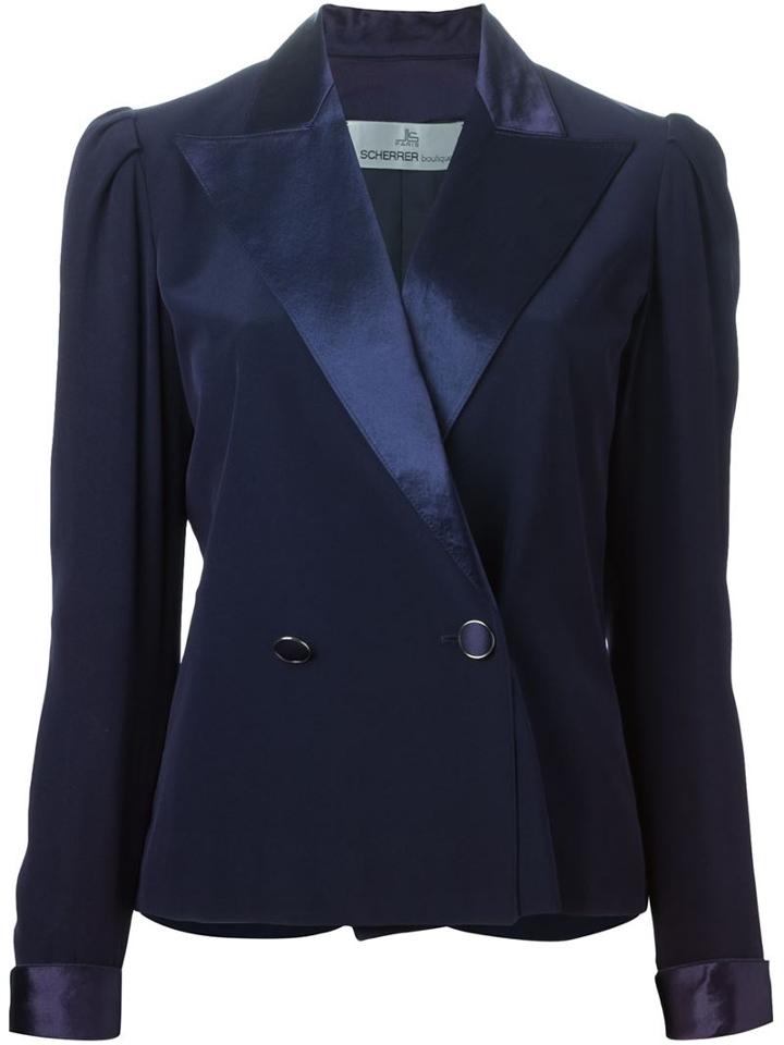 Jean Louis Scherrer Vintage Satin Lapel Blazer