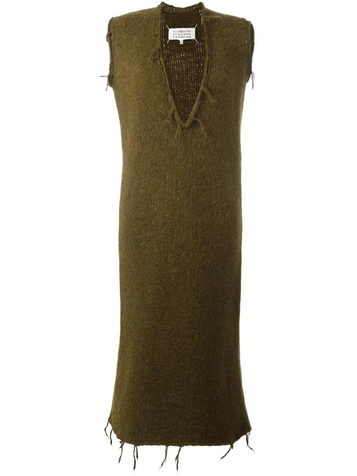 Maison Margiela Raw Edge Knit Dress - Green