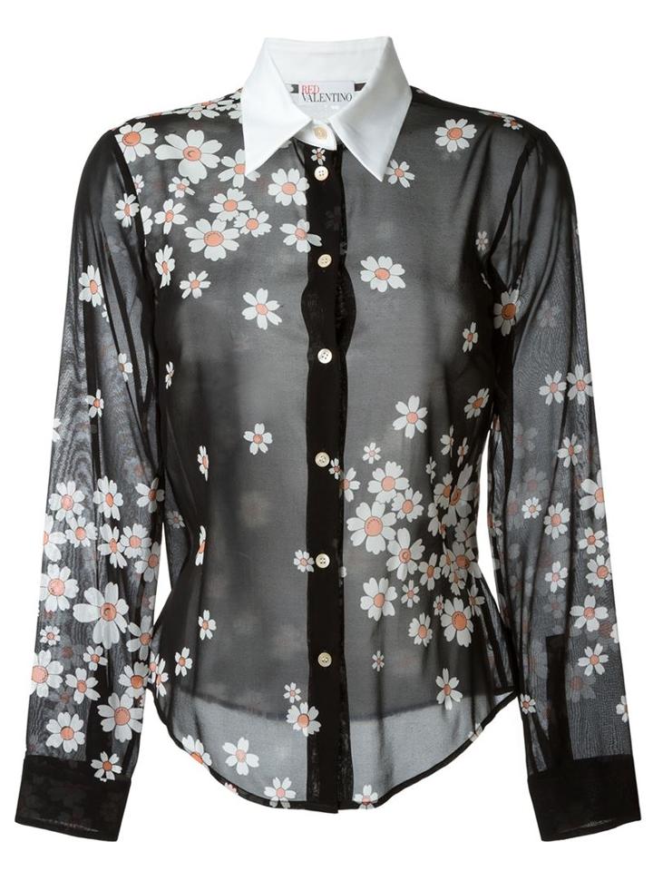 Red Valentino Daisy Print Blouse