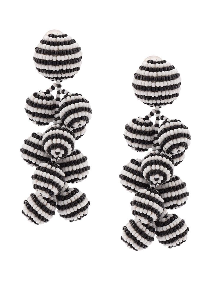 Sachin & Babi Coconuts Striped Clip-on Earrings - White