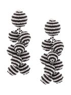 Sachin & Babi Coconuts Striped Clip-on Earrings - White
