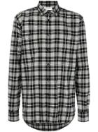 Saint Laurent Check Pattern Shirt - Black