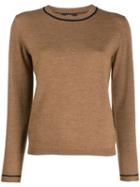 A.p.c. Contrast-trim Knit Sweater - Brown
