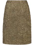 Oscar De La Renta Fitted Pencil Skirt - Metallic