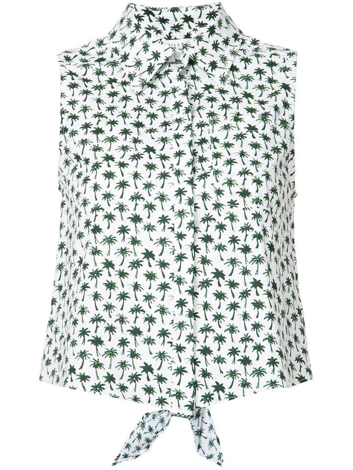 Milly - Palm Print Shirt - Women - Cotton/spandex/elastane - 6, White, Cotton/spandex/elastane