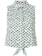 Milly - Palm Print Shirt - Women - Cotton/spandex/elastane - 6, White, Cotton/spandex/elastane