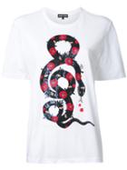 Markus Lupfer Snake Print T-shirt, Women's, Size: Large, White, Cotton
