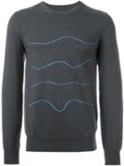 Maison Margiela Wavy Intarsia Jumper, Men's, Size: S, Grey, Cotton/polyamide