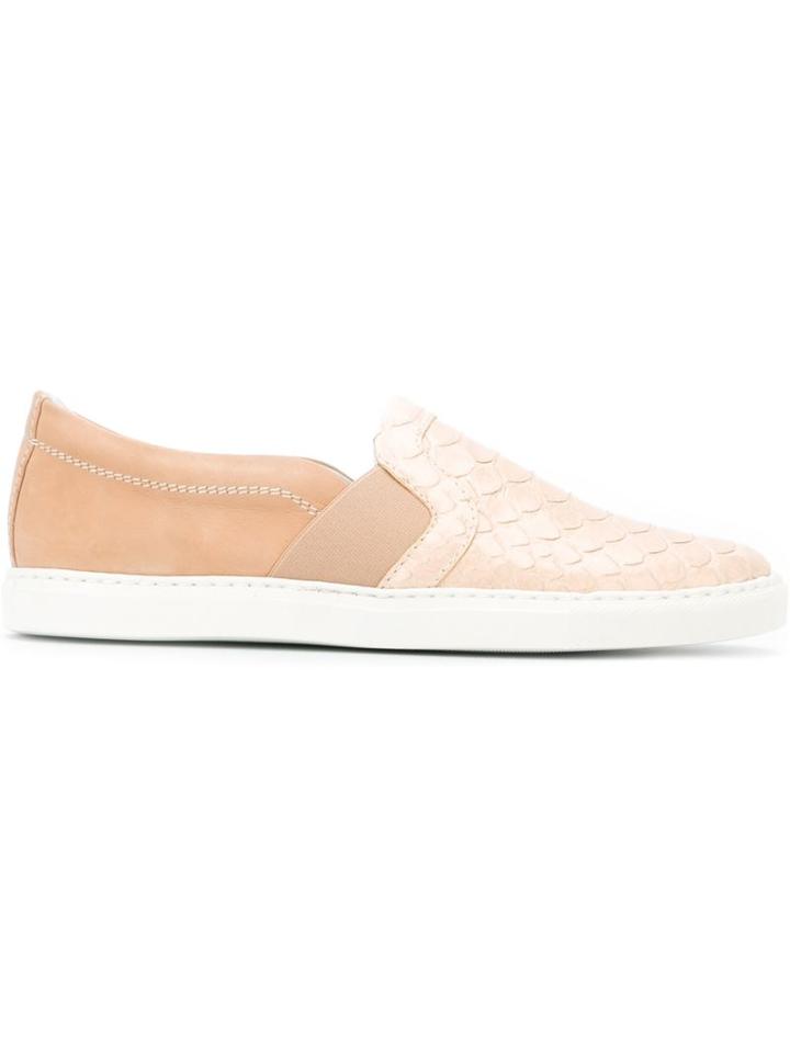 Lanvin Pull-on Slip-on Sneakers, Women's, Size: 38, Nude/neutrals, Python Skin/calf Leather/leather/rubber