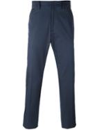 Valentino Side Stripe Trousers, Men's, Size: 50, Blue, Cotton/polyamide