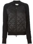 Moncler Quilted Panel Jacket, Women's, Size: 34, Black, Polyamide/spandex/elastane/viscose