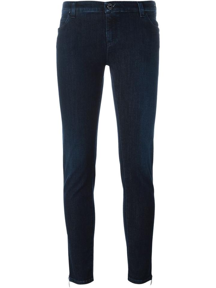 Armani Jeans Dark Wash Skinny Jeans, Women's, Size: 24, Blue, Cotton/lyocell/polyester/spandex/elastane