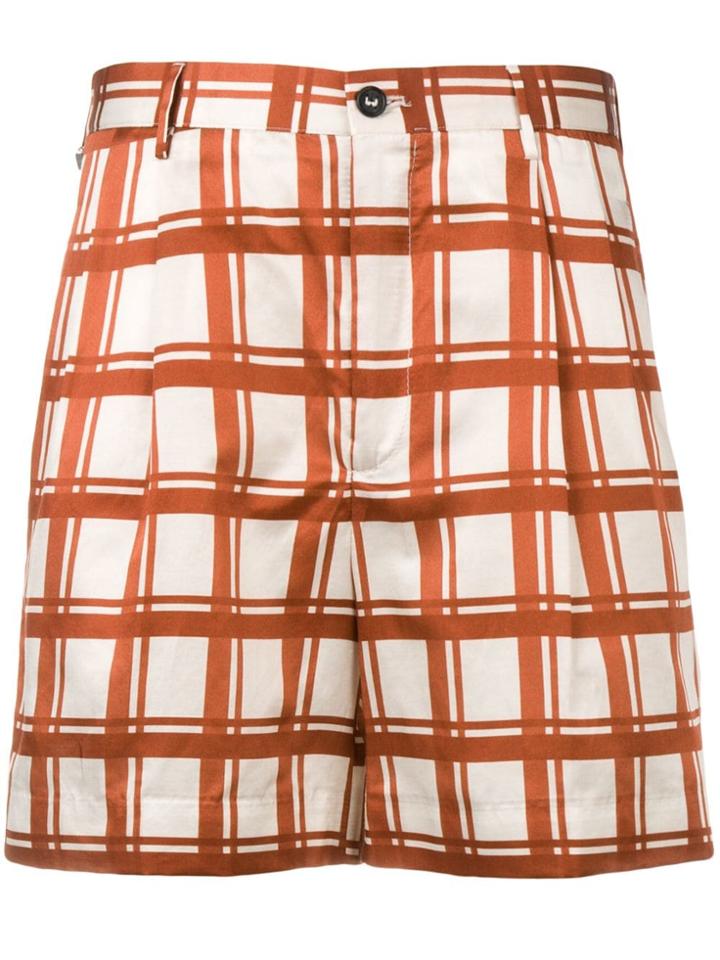 Berwich Check Pattern Short Shorts - Neutrals