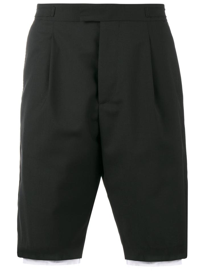 Raf Simons - Printed Layered Shorts - Men - Cotton/virgin Wool - 50, Black, Cotton/virgin Wool