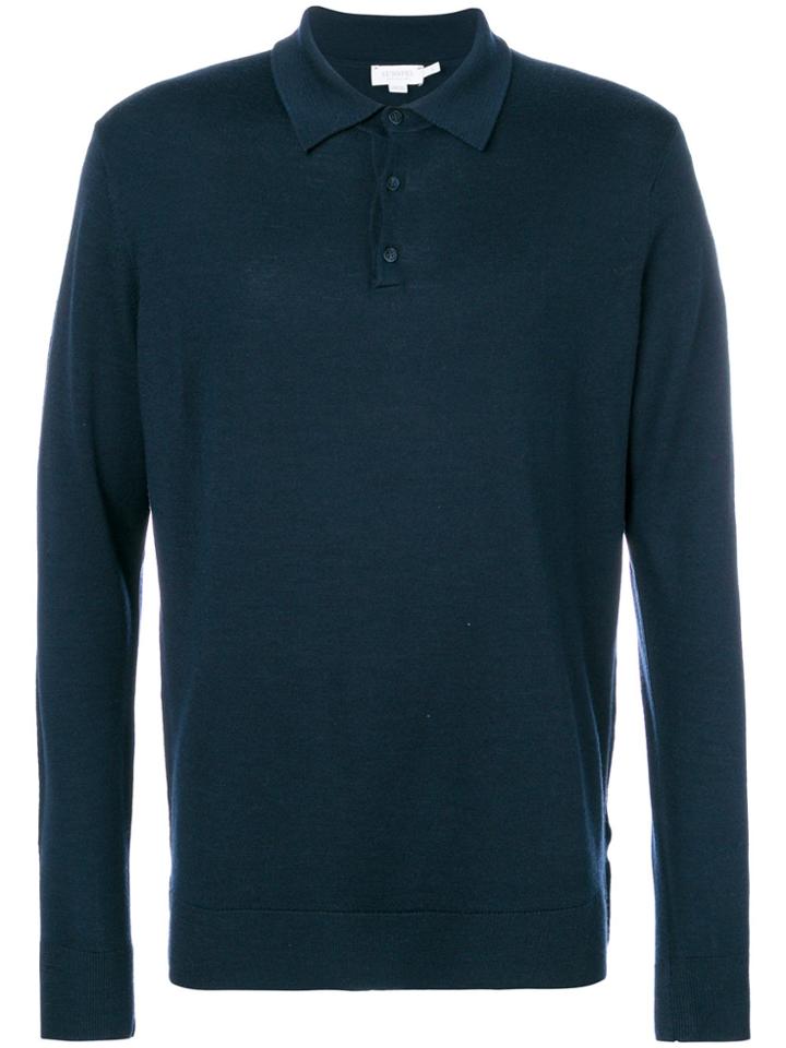 Sunspel Polo Jumper - Blue