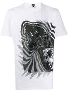 Just Cavalli Embellished Graphic-print T-shirt - White