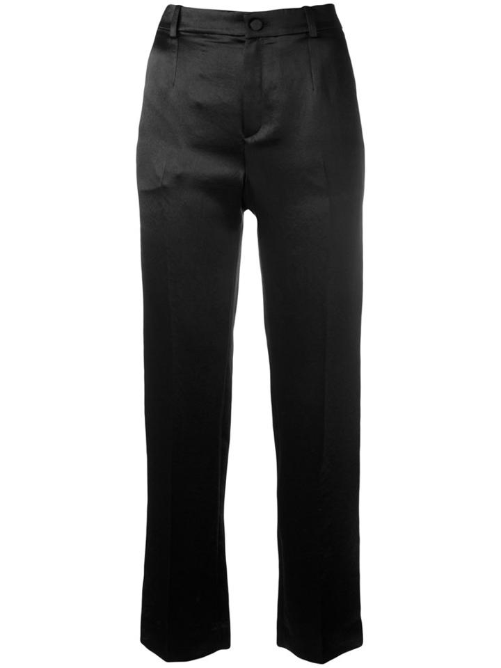 Lanvin - Straight Cropped Trousers - Women - Acetate - 38, Black, Acetate