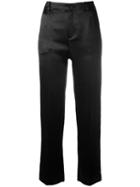 Lanvin - Straight Cropped Trousers - Women - Acetate - 38, Black, Acetate